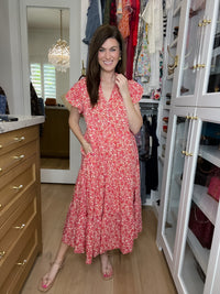Blossom Breeze Midi Dress in Pink