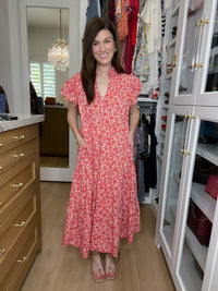 Blossom Breeze Midi Dress in Pink