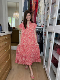 Blossom Breeze Midi Dress in Pink