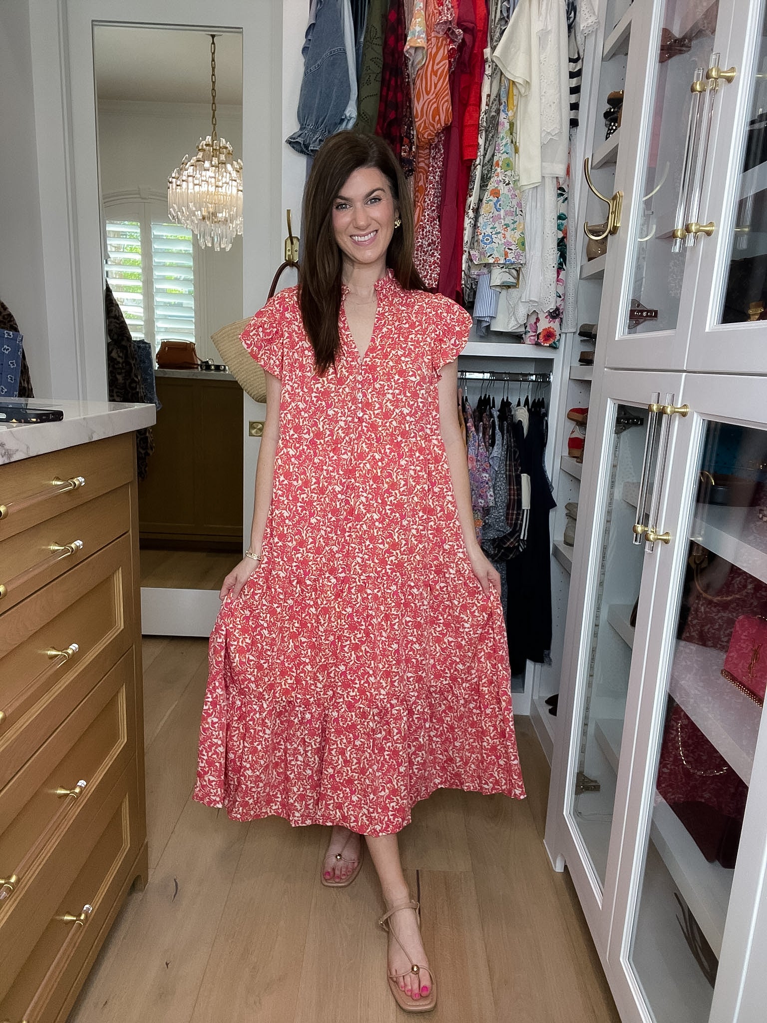 Blossom Breeze Midi Dress in Pink