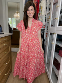 Blossom Breeze Midi Dress in Pink