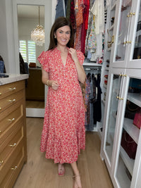 Blossom Breeze Midi Dress in Pink