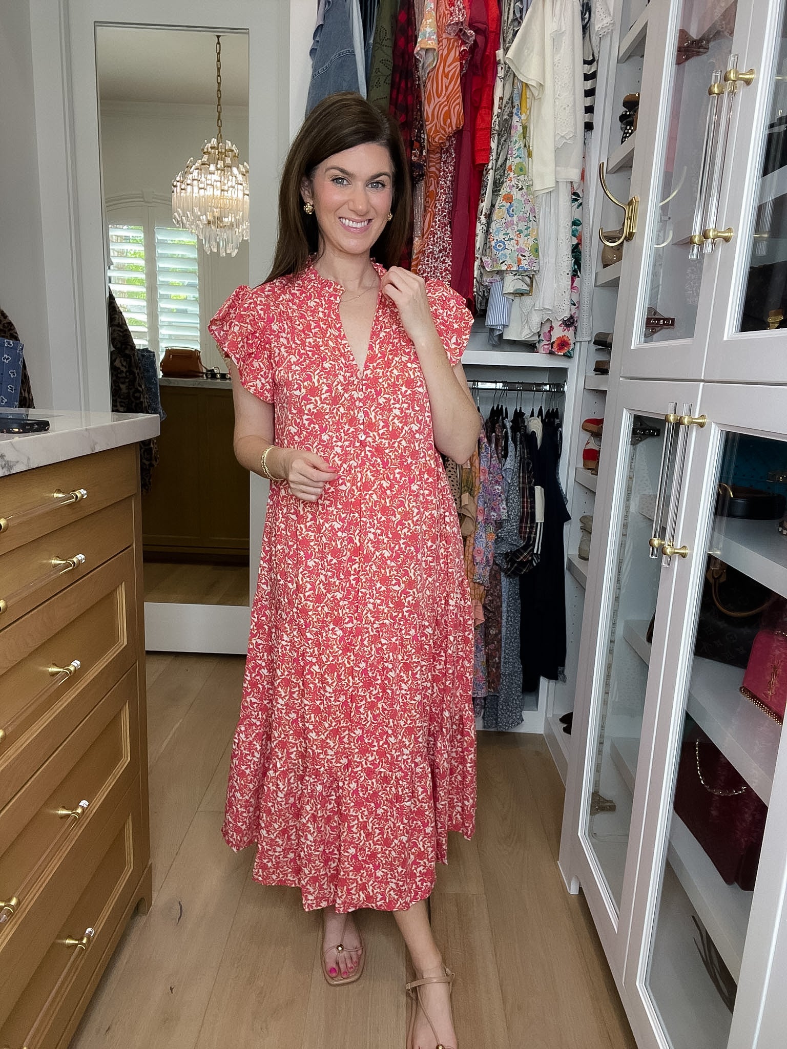 Blossom Breeze Midi Dress in Pink