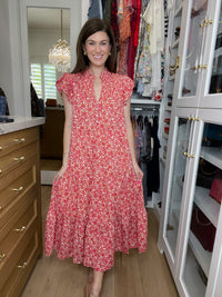 Blossom Breeze Midi Dress in Pink