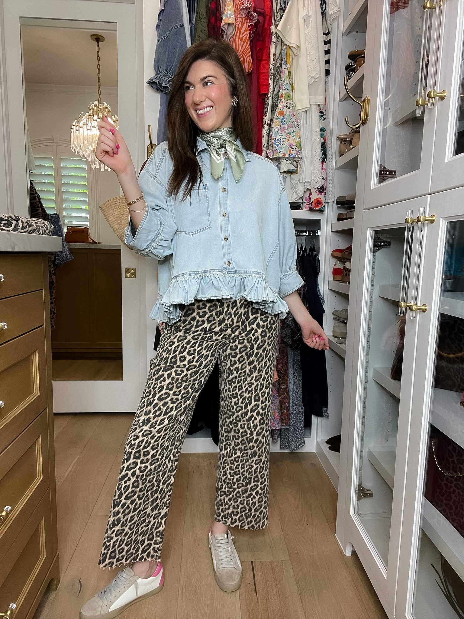 Sweet Ease Ruffle Denim Button Down