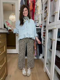Sweet Ease Ruffle Denim Button Down
