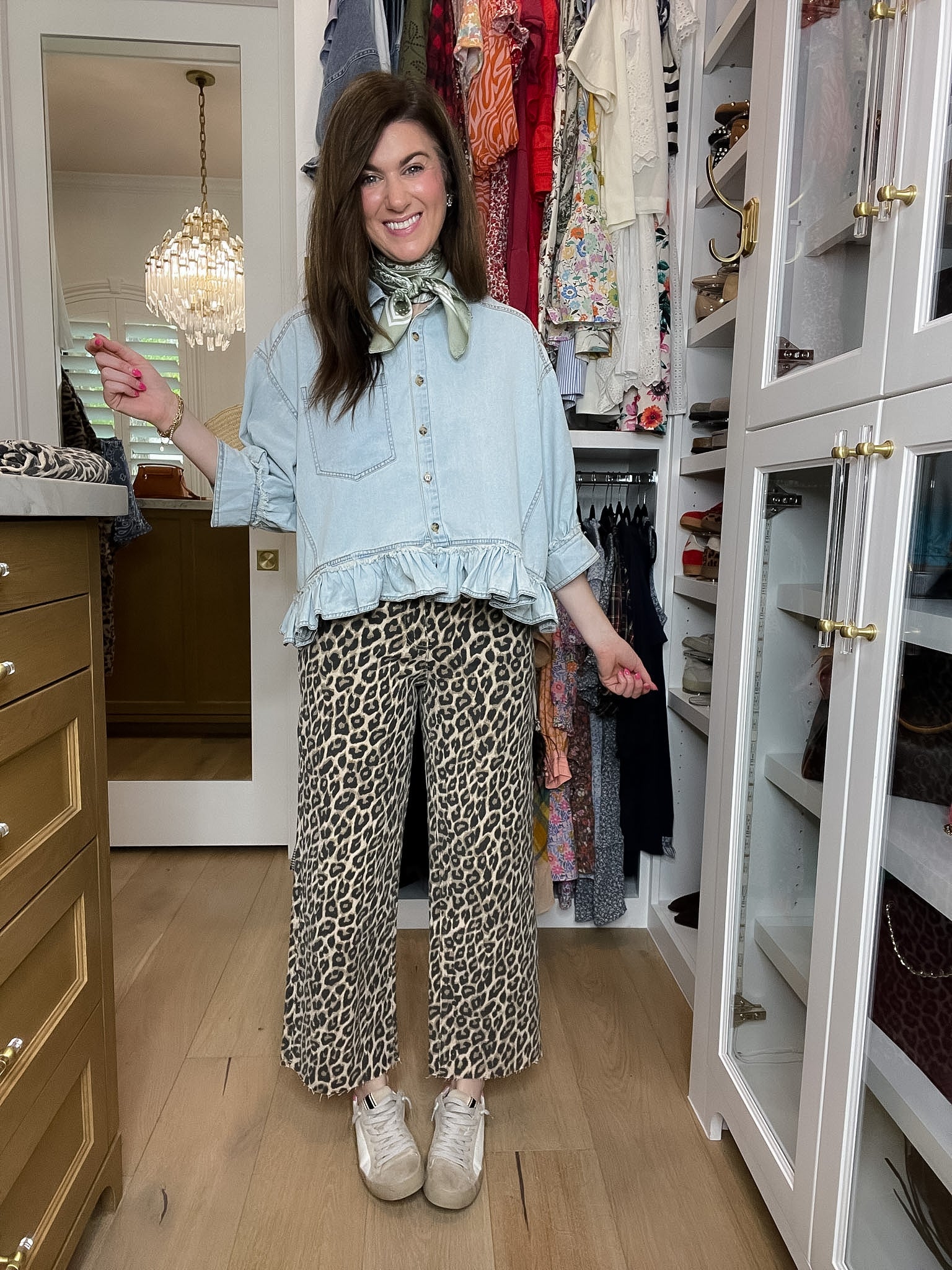 Sweet Ease Ruffle Denim Button Down