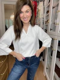 Fresh Start Ruffle Neck Top