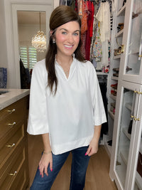 Fresh Start Ruffle Neck Top