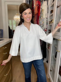 Fresh Start Ruffle Neck Top