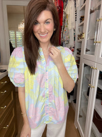 Sugarlips Court Button Down Top in Brisa Floral