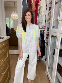 Sugarlips Court Button Down Top in Brisa Floral