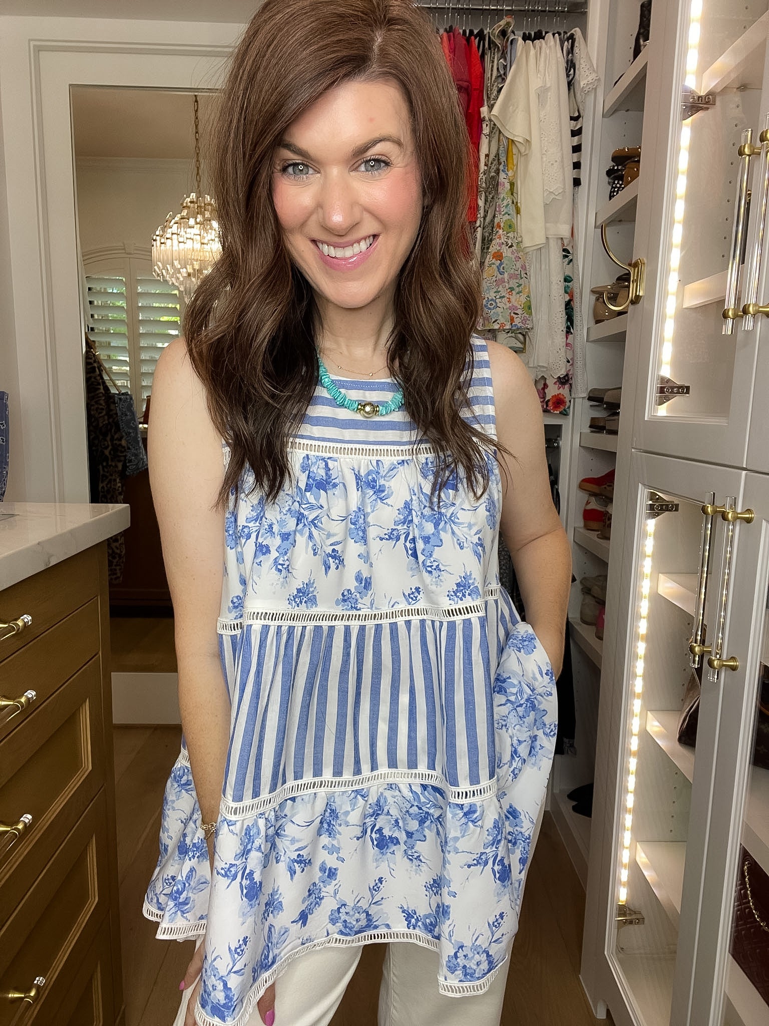 Seabreeze Stripe and Floral Top