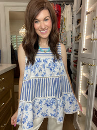 Seabreeze Stripe and Floral Top