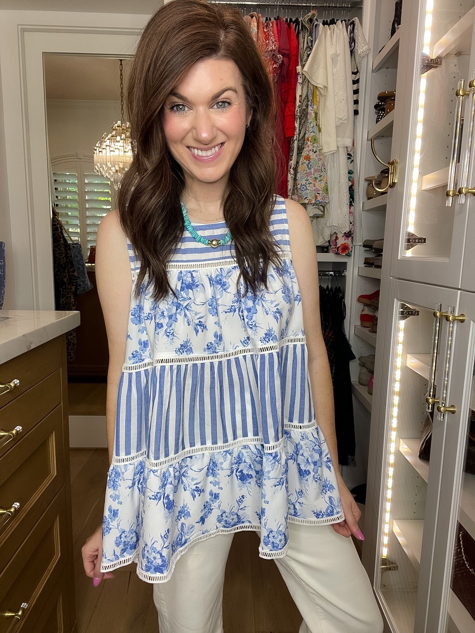 Seabreeze Stripe and Floral Top