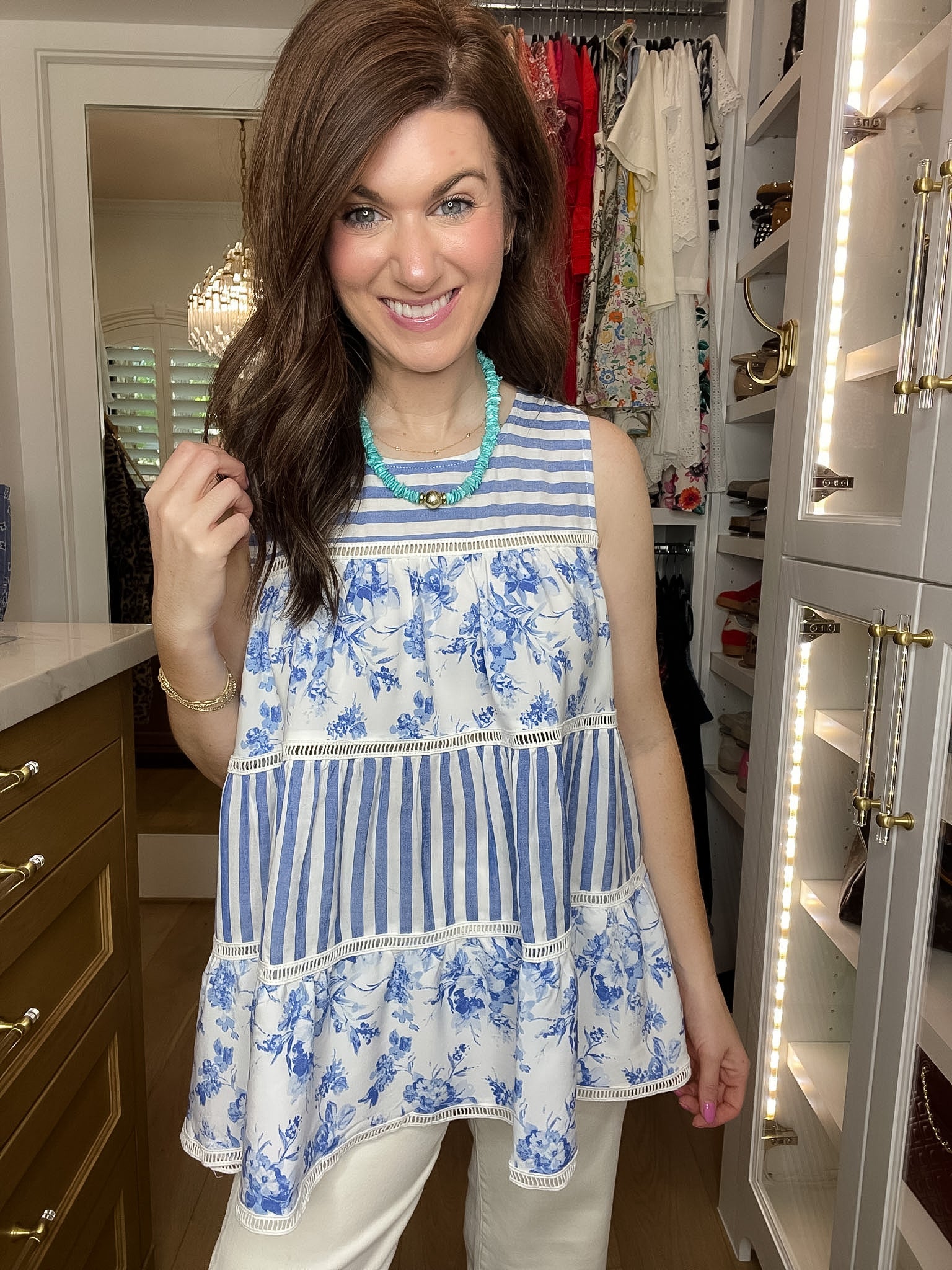 Seabreeze Stripe and Floral Top