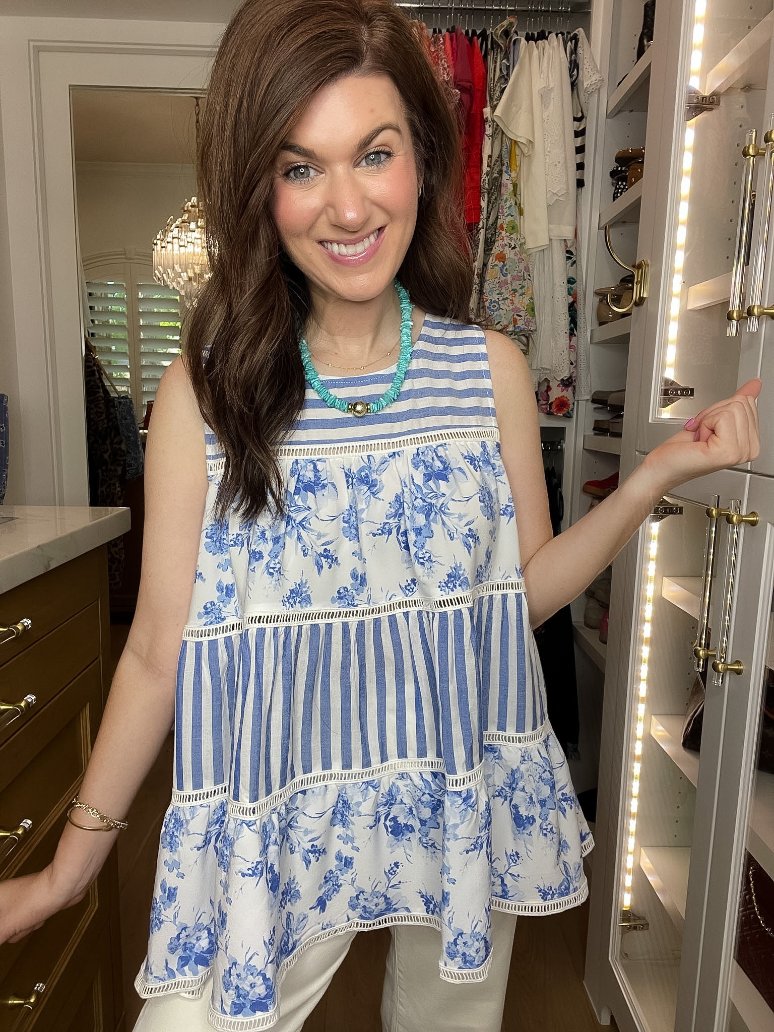 Seabreeze Stripe and Floral Top