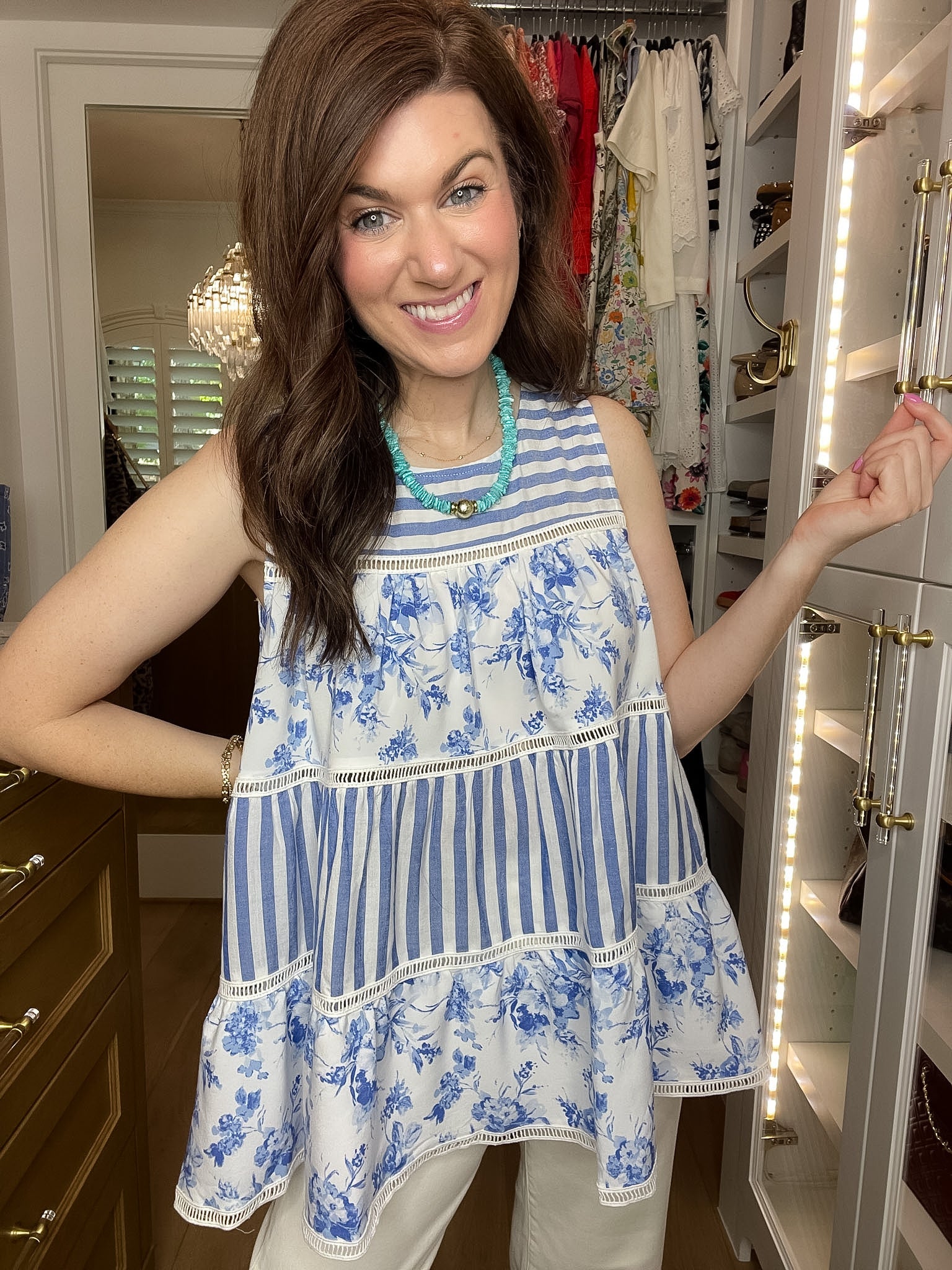 Seabreeze Stripe and Floral Top