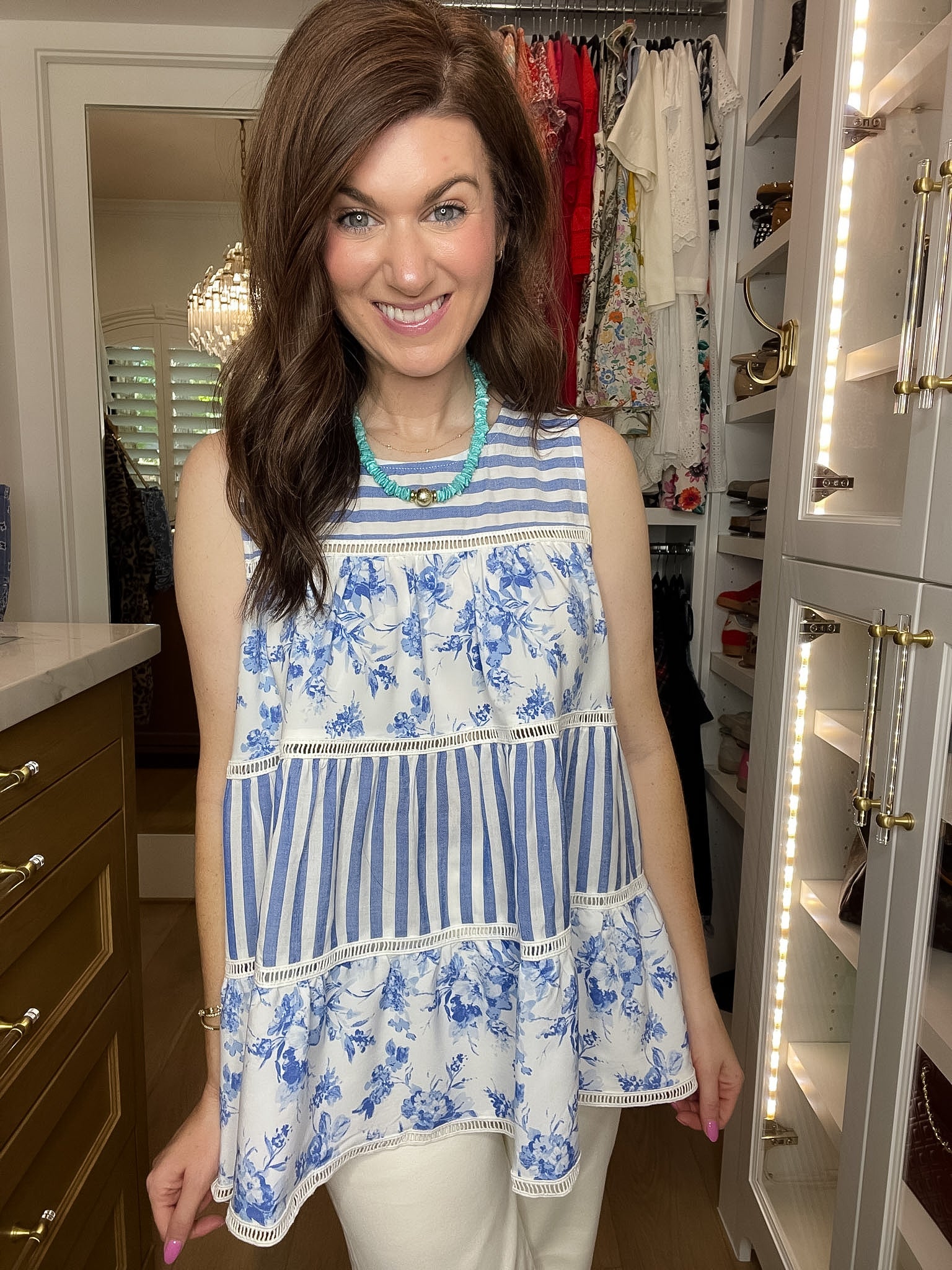 Seabreeze Stripe and Floral Top