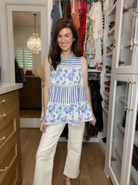 Seabreeze Stripe and Floral Top