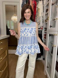 Seabreeze Stripe and Floral Top