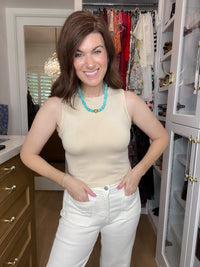 *BELLES & DOORBUSTER* Basic Cropped Layering Tank in Light Nude *Final Sale*
