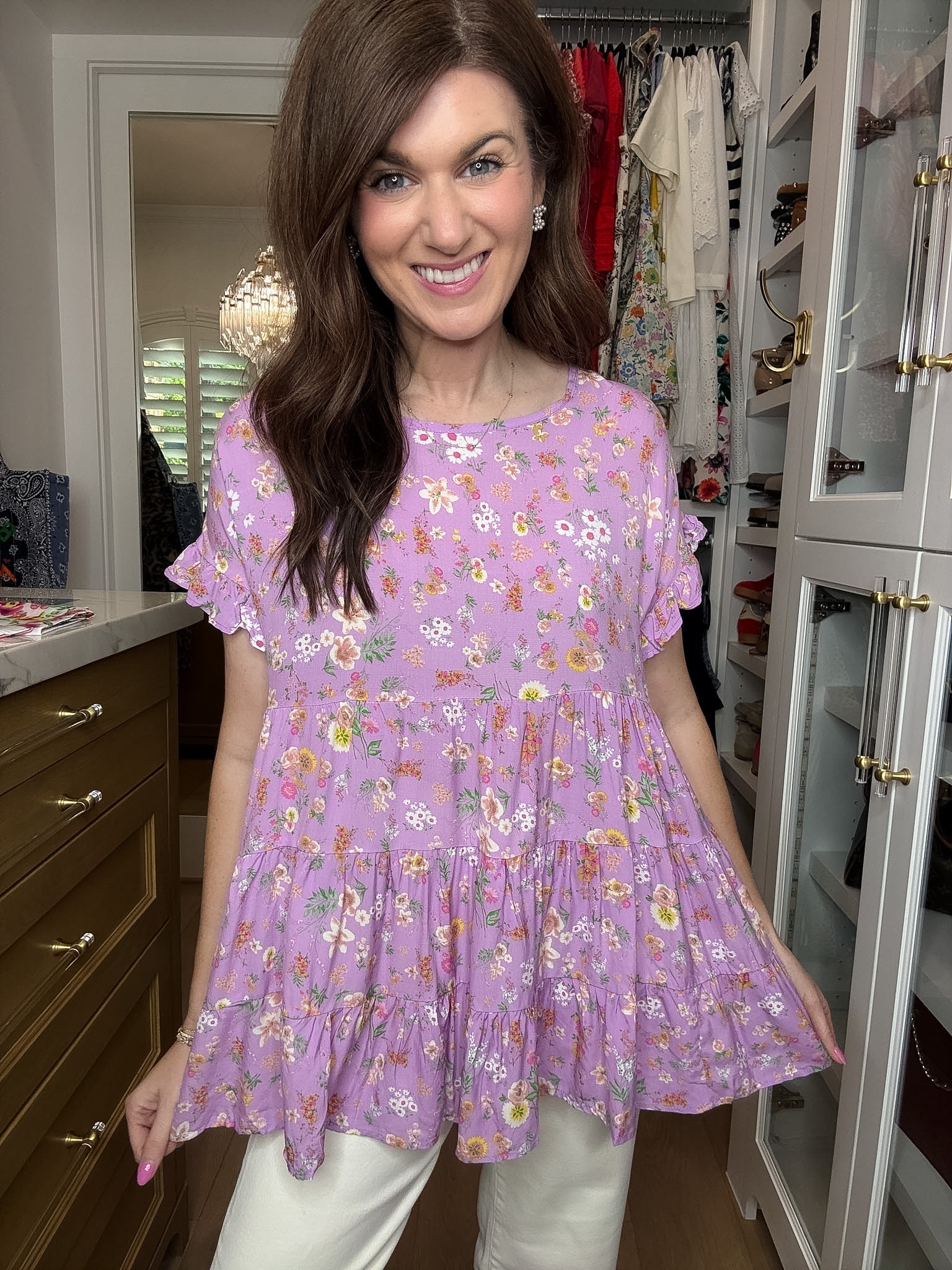 Brunch and Blooms Tiered Top in Lavender