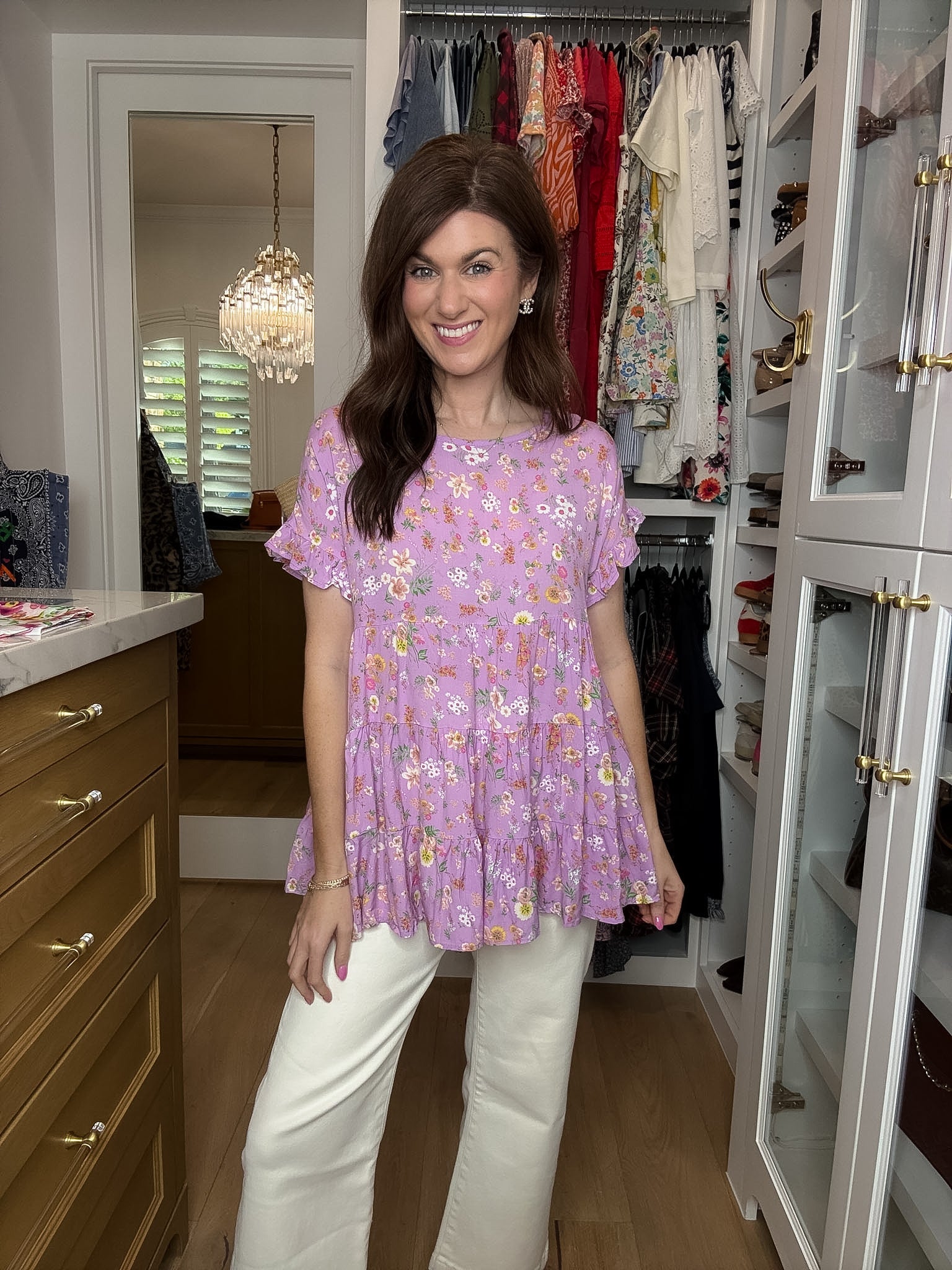 Brunch and Blooms Tiered Top in Lavender