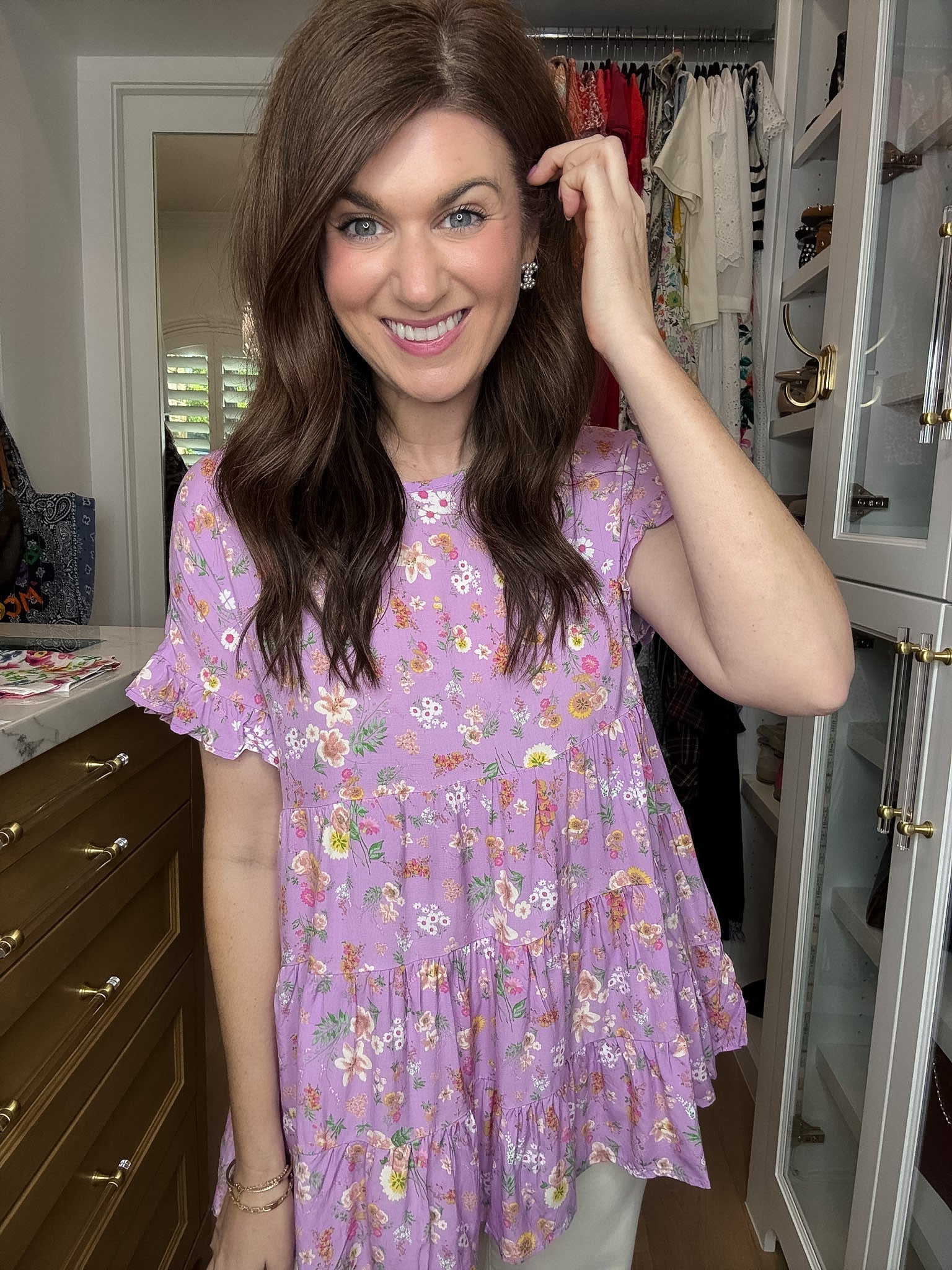 Brunch and Blooms Tiered Top in Lavender