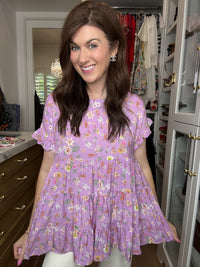 Brunch and Blooms Tiered Top in Lavender