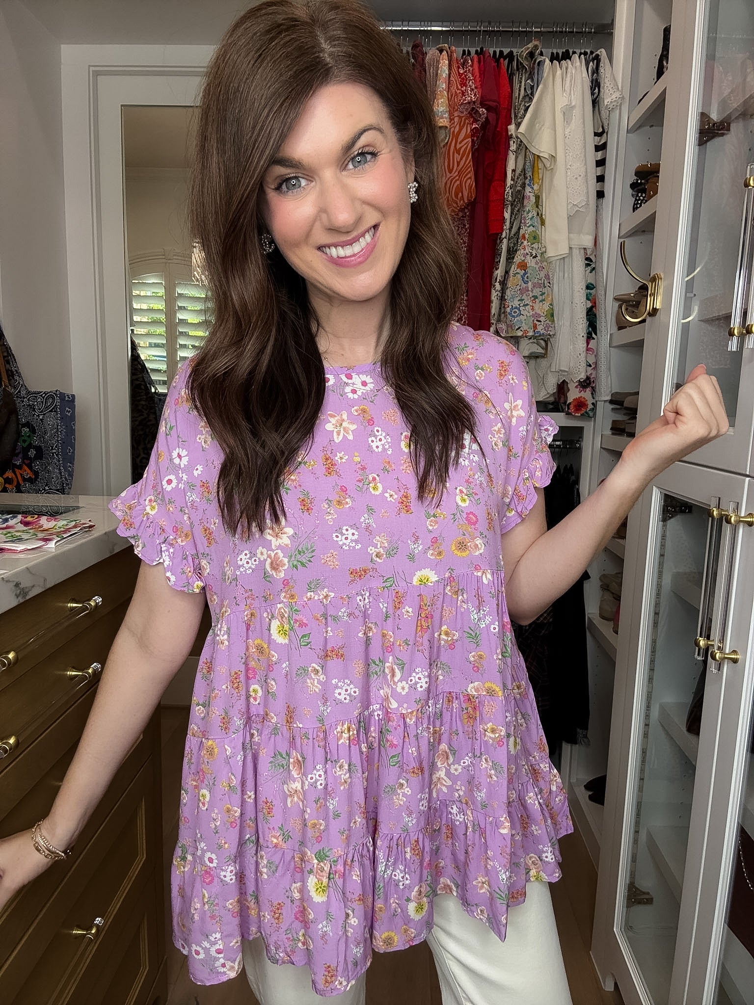 Brunch and Blooms Tiered Top in Lavender