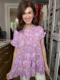 Brunch and Blooms Tiered Top in Lavender
