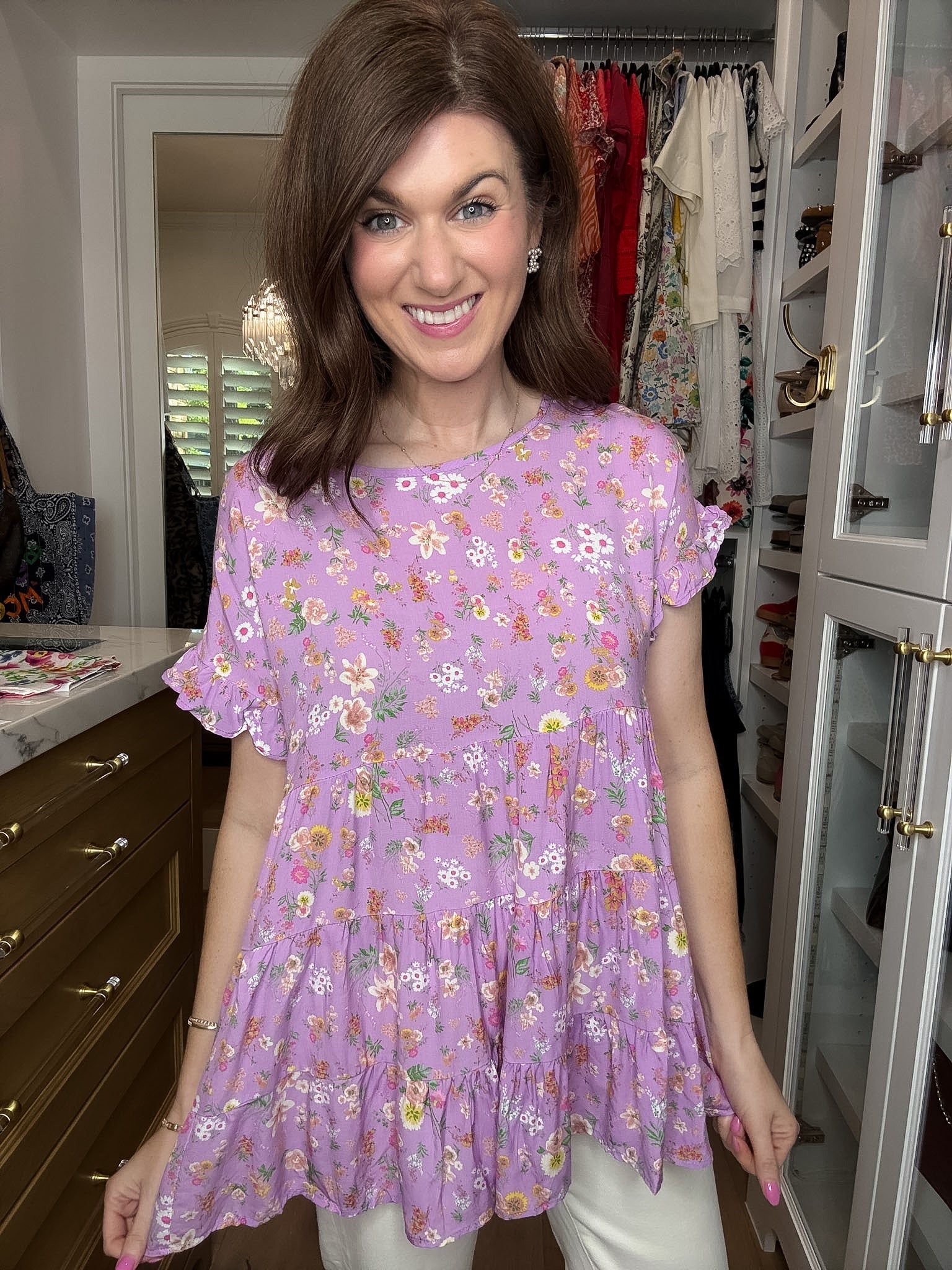 Brunch and Blooms Tiered Top in Lavender