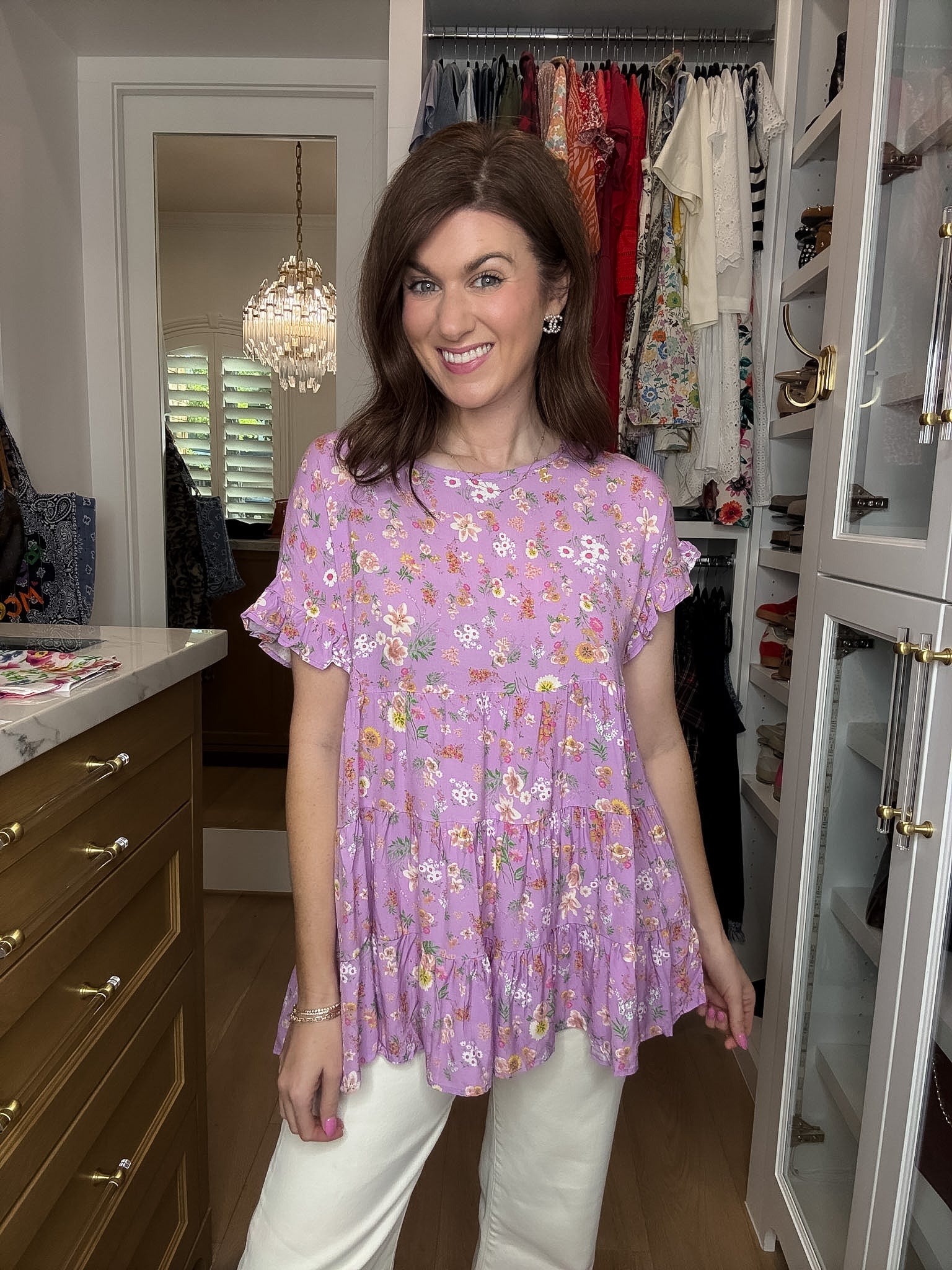 Brunch and Blooms Tiered Top in Lavender
