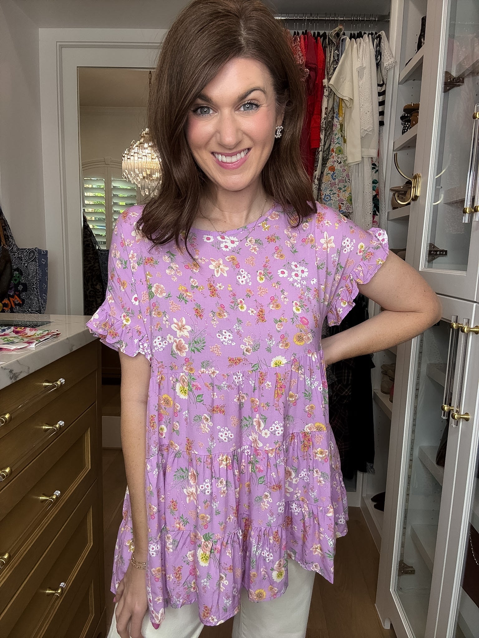 Brunch and Blooms Tiered Top in Lavender