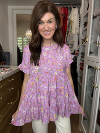 Brunch and Blooms Tiered Top in Lavender