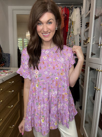Brunch and Blooms Tiered Top in Lavender