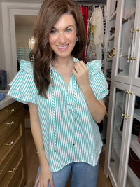 Coastal Charm Top in Aqua