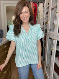 Coastal Charm Top in Aqua