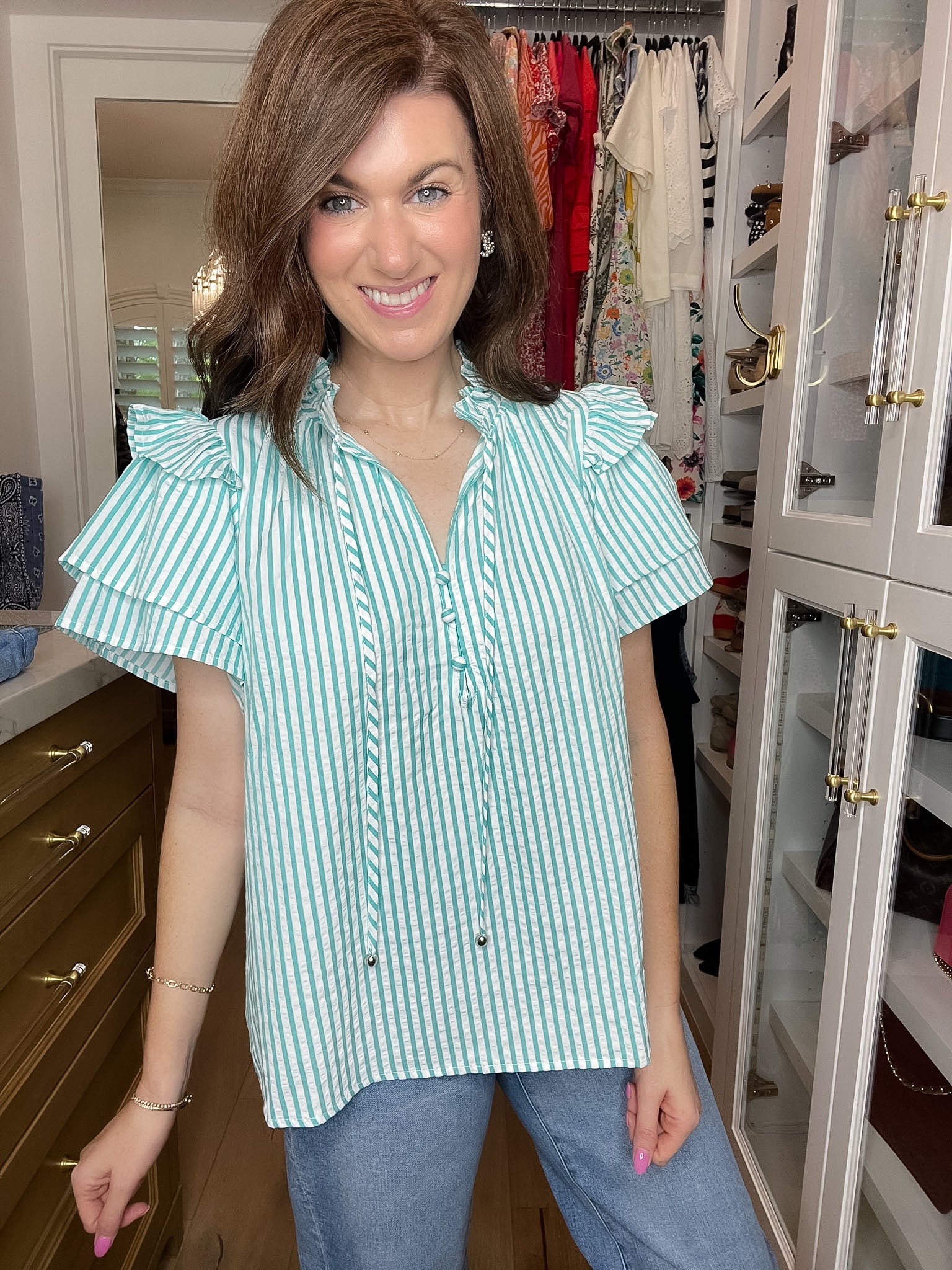 Coastal Charm Top in Aqua