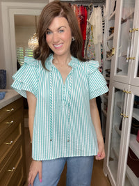 Coastal Charm Top in Aqua