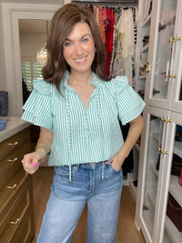 Coastal Charm Top in Aqua