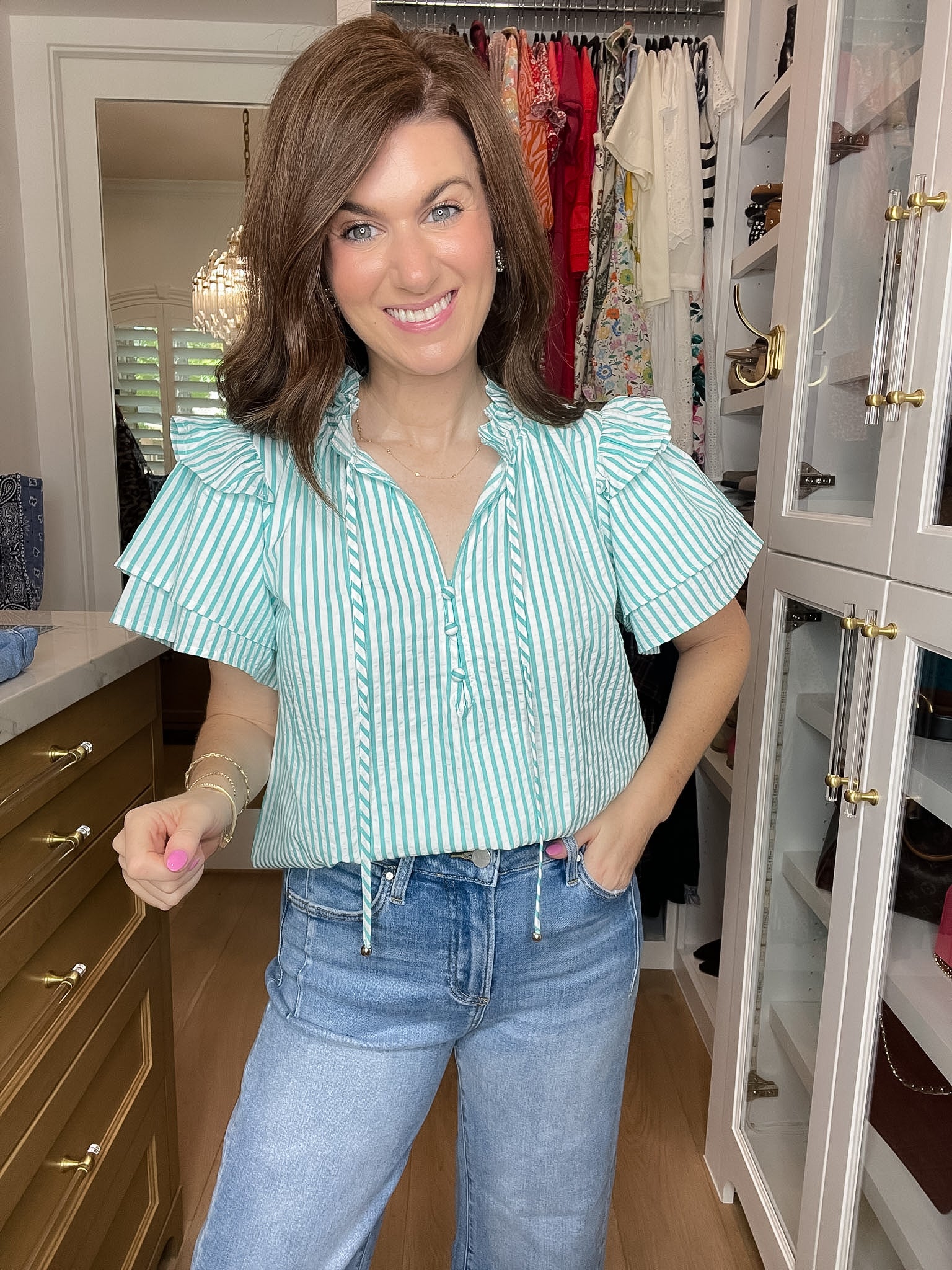 Coastal Charm Top in Aqua