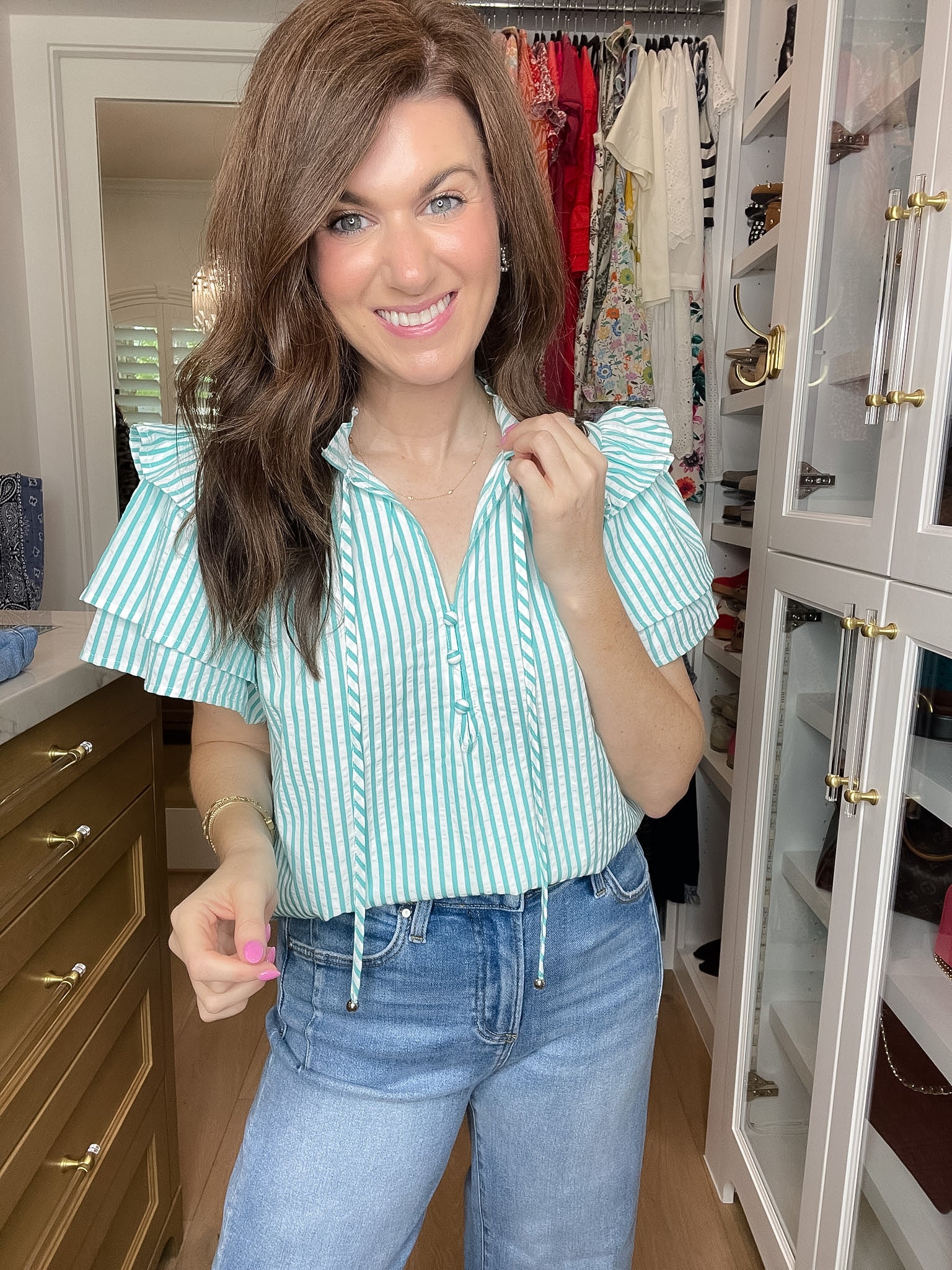 Coastal Charm Top in Aqua