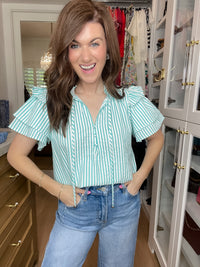 Coastal Charm Top in Aqua