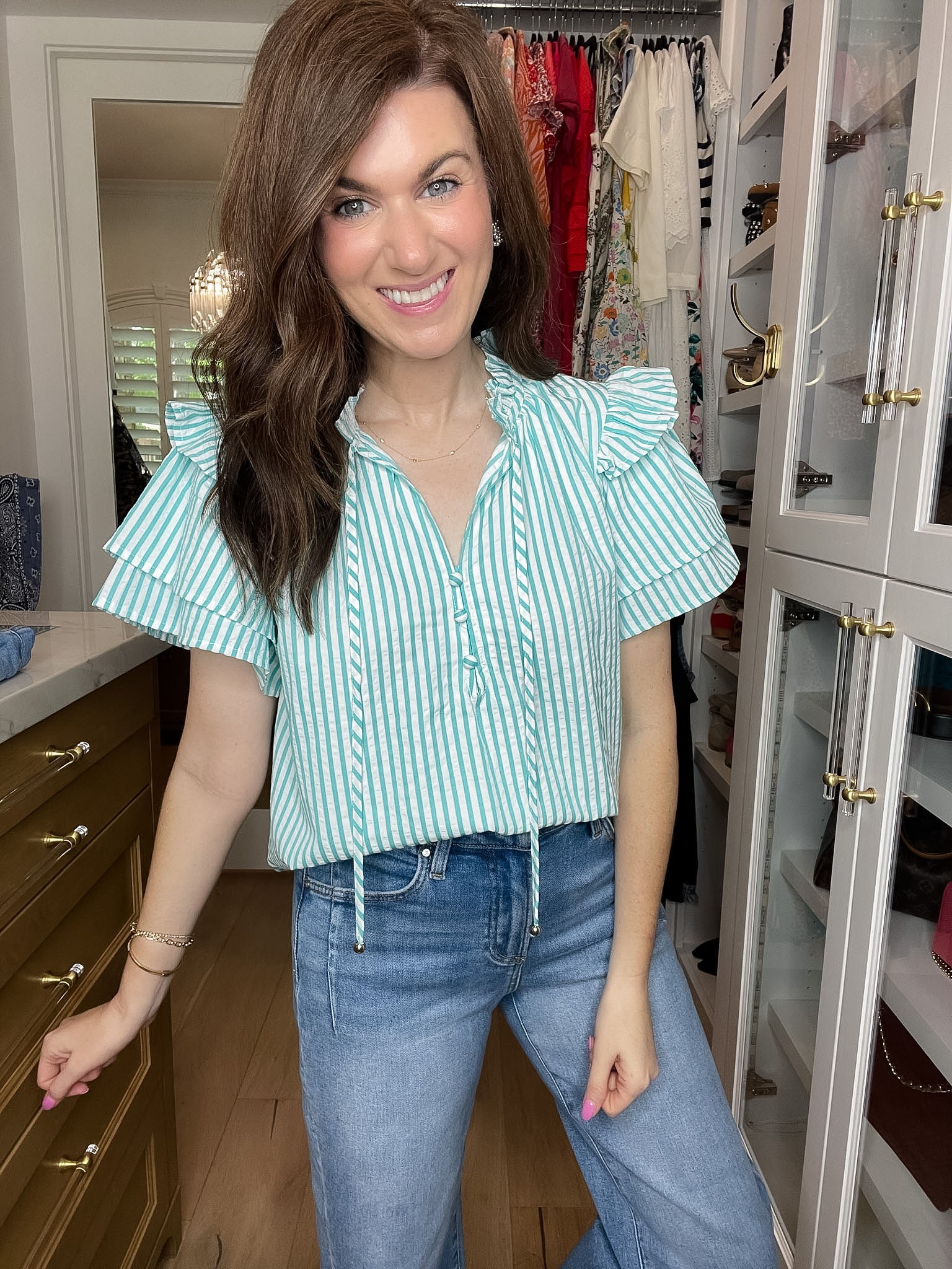 Coastal Charm Top in Aqua
