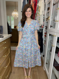 Garden Grace Belted Midi Dress