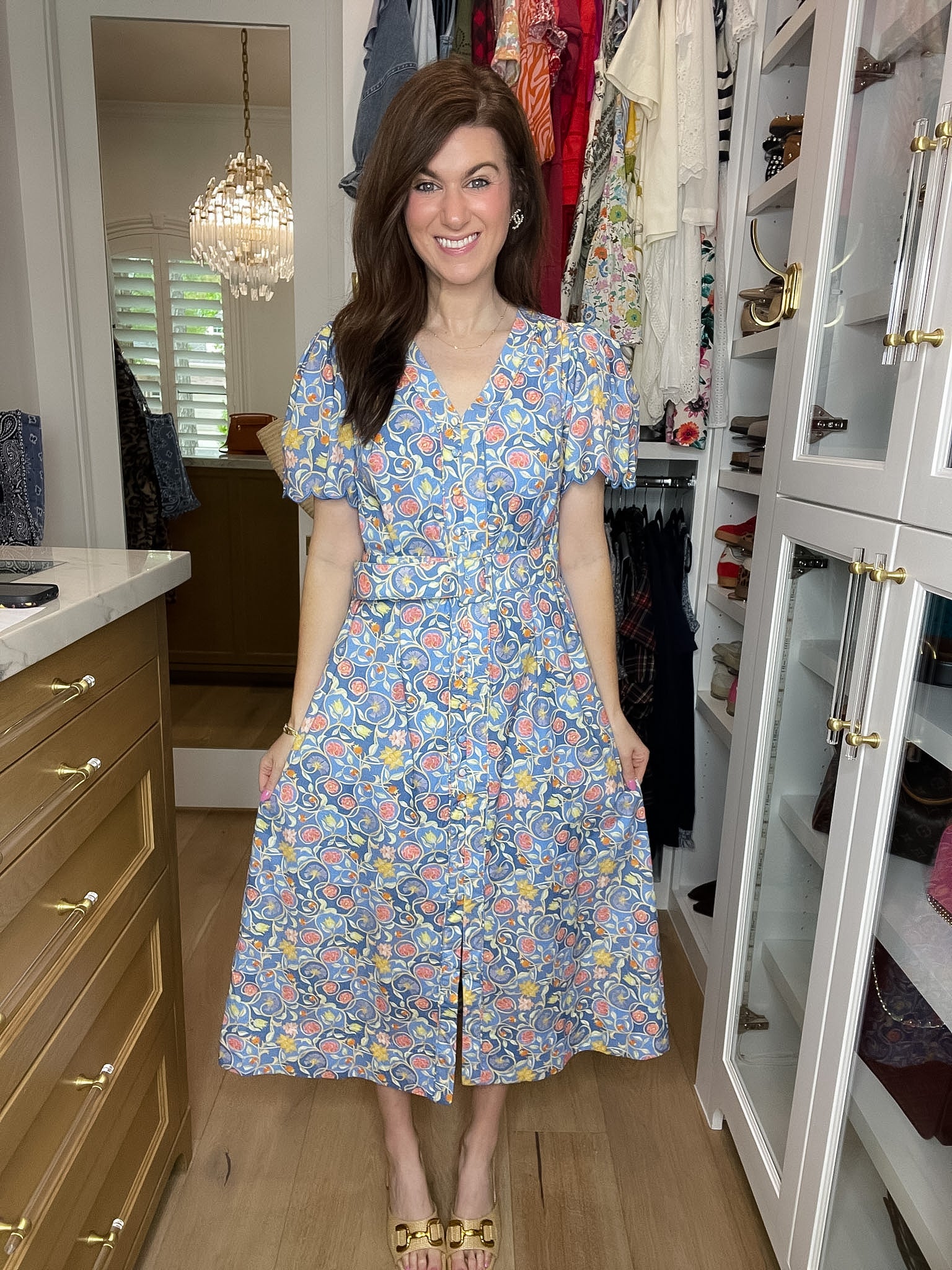 Garden Grace Belted Midi Dress