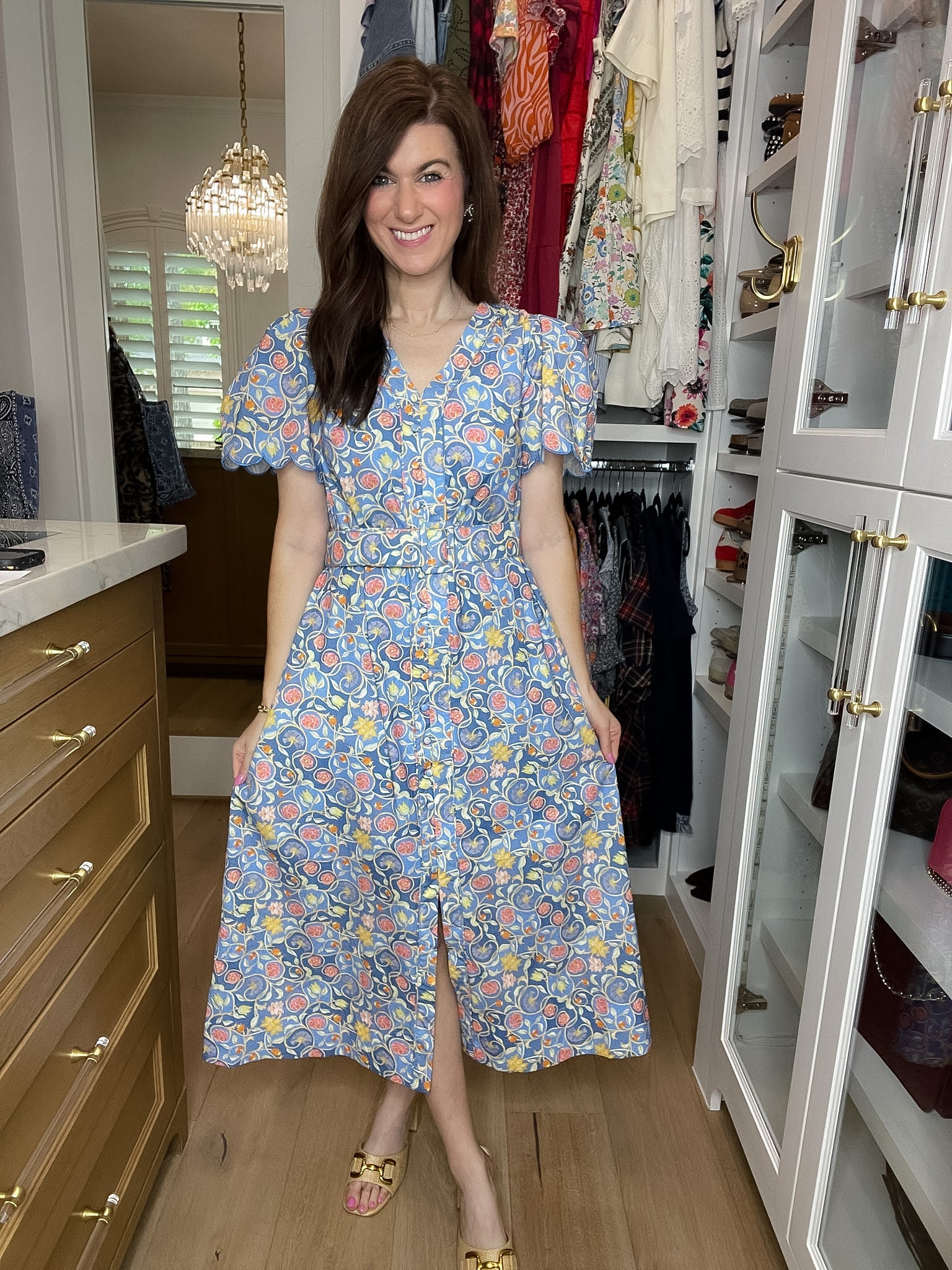 Garden Grace Belted Midi Dress