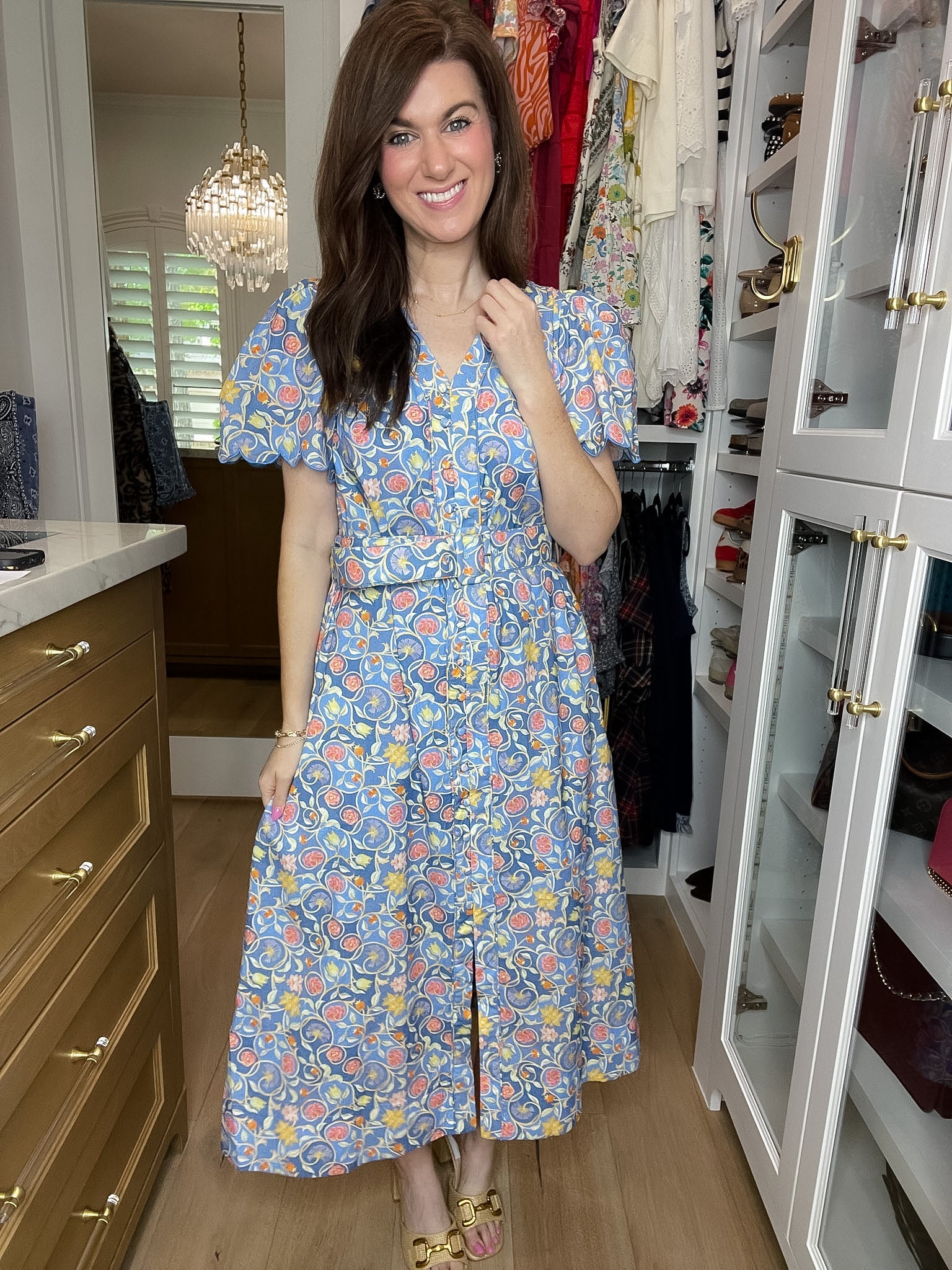 Garden Grace Belted Midi Dress